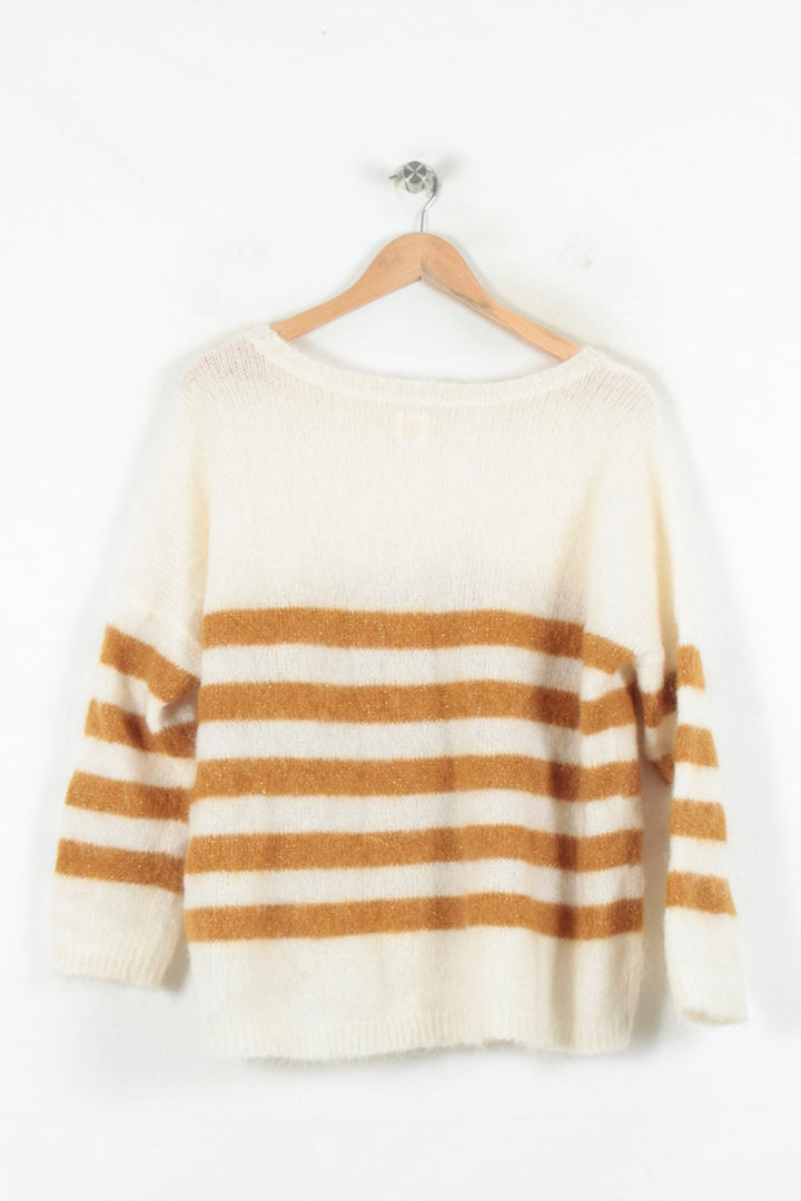 Pull Blanc et Marron - Taille M/38 de la marque Des petits hauts | PARAD80587 - Vendu par Paradigme - Image 4