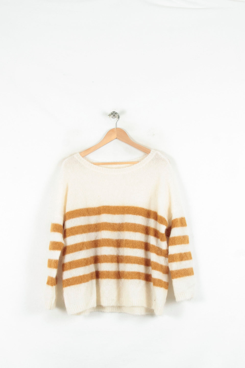 Pull Blanc et Marron - Taille M/38 de la marque Des petits hauts | PARAD80587 - Vendu par Paradigme - Image 2