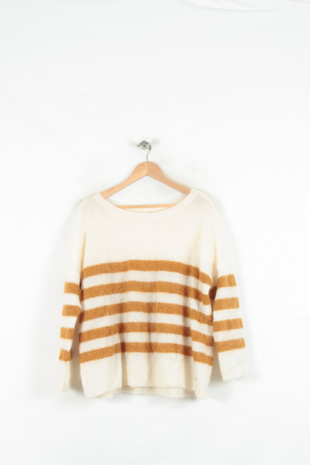 Pull Blanc et Marron - Taille M/38 de la marque Des petits hauts | PARAD80587 - Vendu par Paradigme - Image 2