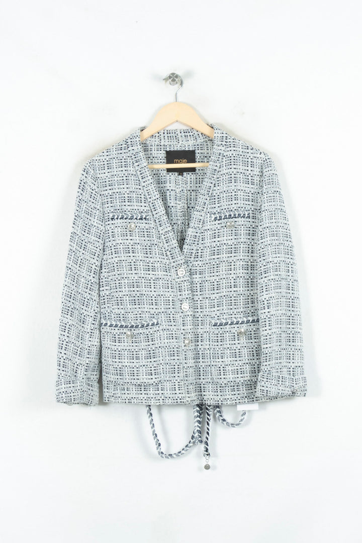 Veste en tweed Bleu et Blanc - Taille L/40 de la marque Maje | PARAD80588 - Vendu par Paradigme - Image 2