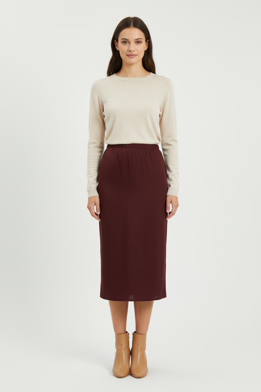 Jupe Midi Marron - Taille L/40 de la marque Karl Marc John | PARAD80589 - Vendu par Paradigme - Image 1