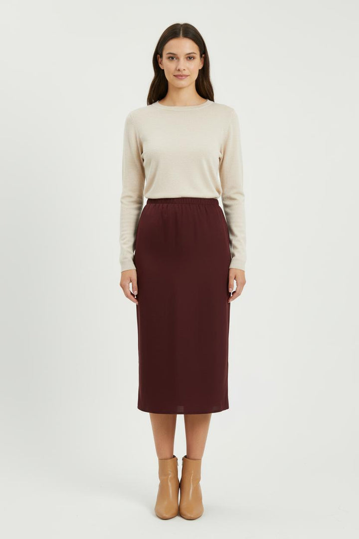 Jupe Midi Marron - Taille L/40 de la marque Karl Marc John | PARAD80589 - Vendu par Paradigme - Image 1