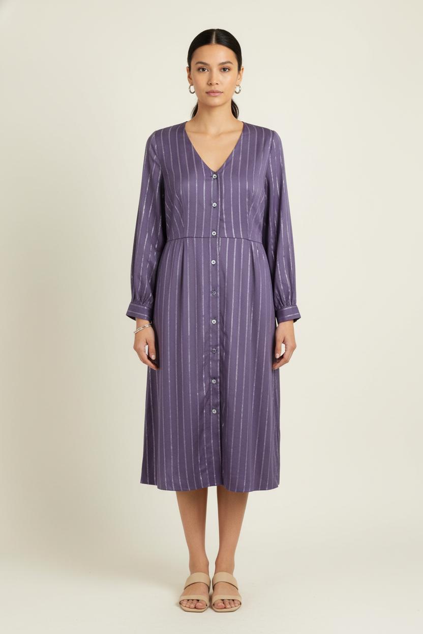 Robe Chemise Midi Violette - Taille L/40 de la marque Karl Marc John | PARAD80592 - Vendu par Paradigme - Image 1