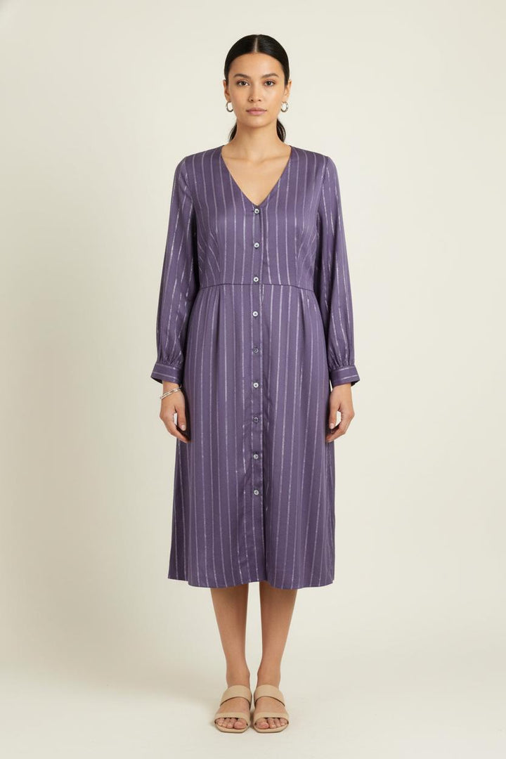 Robe Chemise Midi Violette - Taille L/40 de la marque Karl Marc John | PARAD80592 - Vendu par Paradigme - Image 1