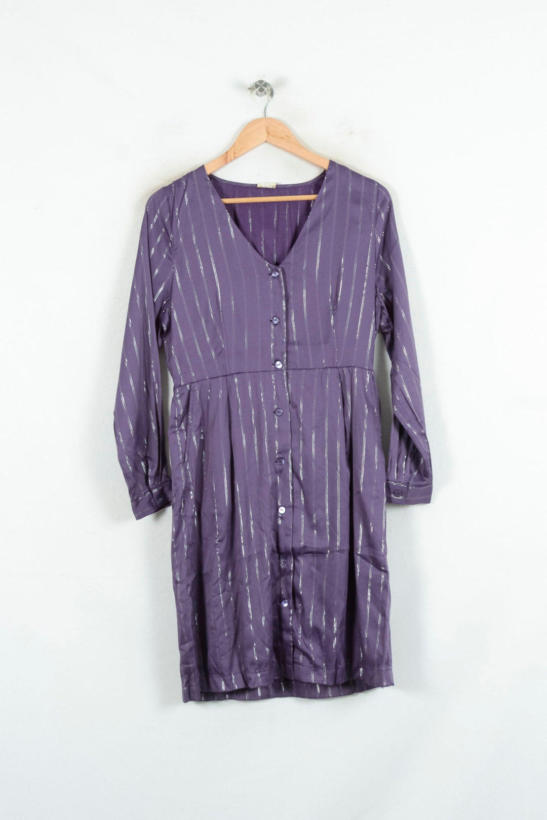 Robe Chemise Midi Violette - Taille L/40 de la marque Karl Marc John | PARAD80592 - Vendu par Paradigme - Image 2