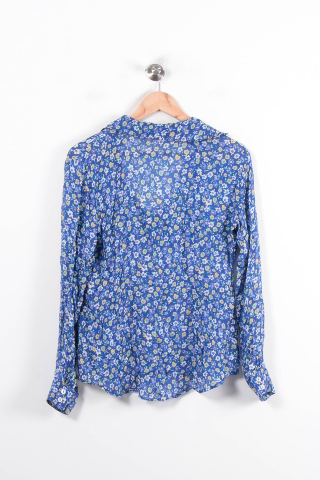Blouse Bleue à Fleurs - Taille M/38 de la marque American Vintage | PARAD80611 - Vendu par Paradigme - Image 4