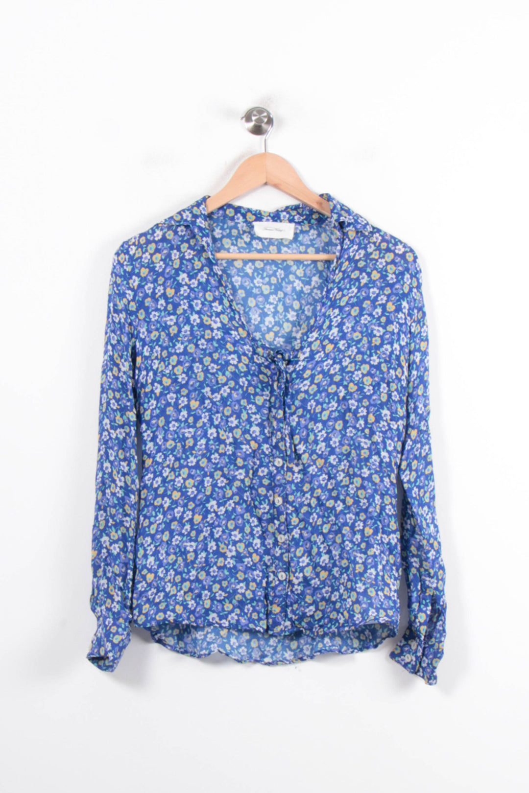 Blouse Bleue à Fleurs - Taille M/38 de la marque American Vintage | PARAD80611 - Vendu par Paradigme - Image 2