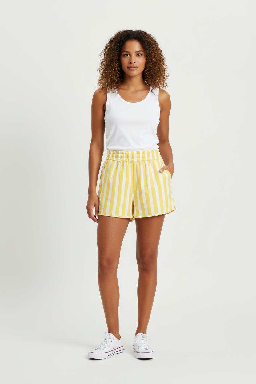 Short Jaune et Blanc - Taille S/36 de la marque Petite Mendigote | PARAD80636 - Vendu par Paradigme - Image 1
