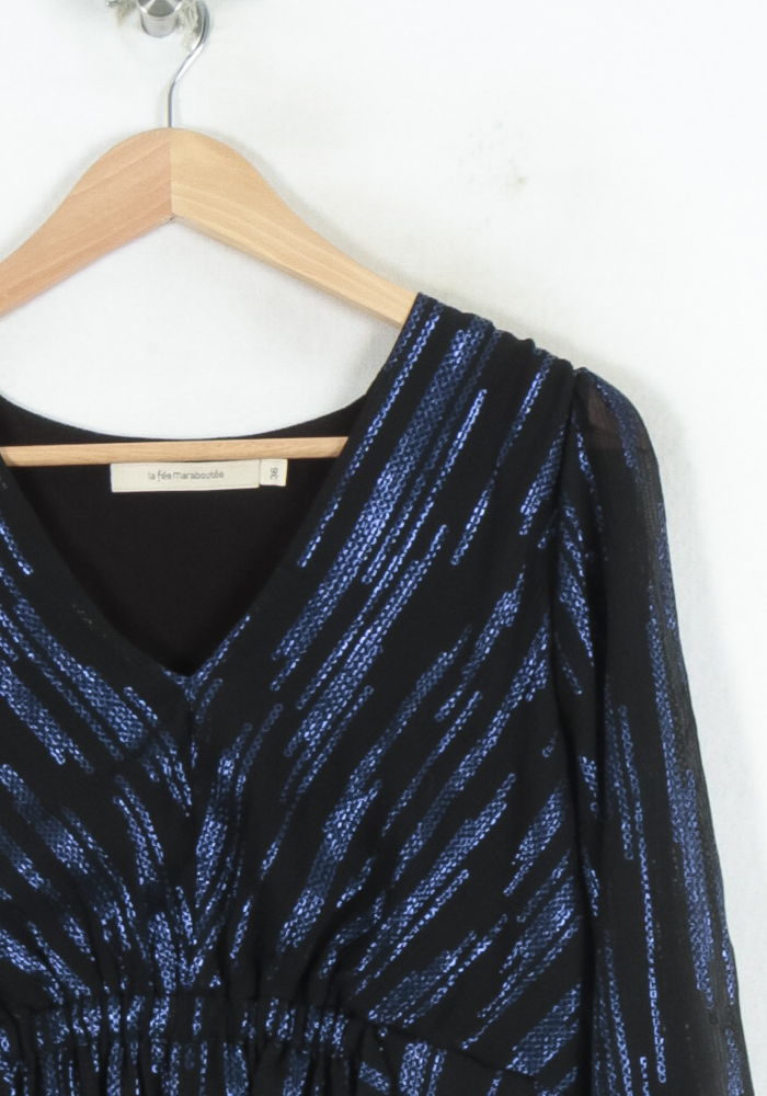 Robe Noire et Bleue - Taille S/36 de la marque La Fée Maraboutée | PARAD80641 - Vendu par Paradigme - Image 3