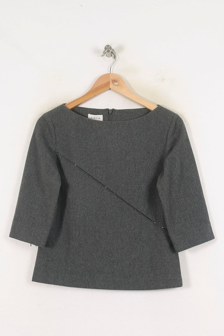 Blouse Grise - Taille M/38 de la marque ZAPA | PARAD80660 - Vendu par Paradigme - Image 2