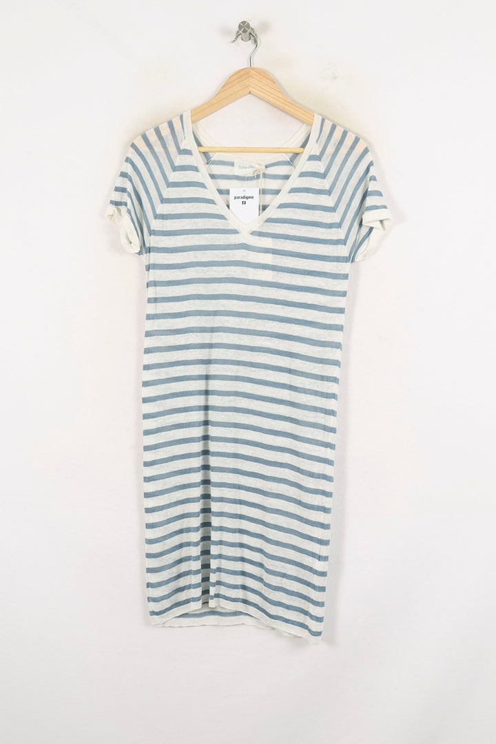 Robe Midi Rayée Bleue et Blanche - Taille S/36 de la marque Sud express | PARAD80666 - Vendu par Paradigme - Image 2