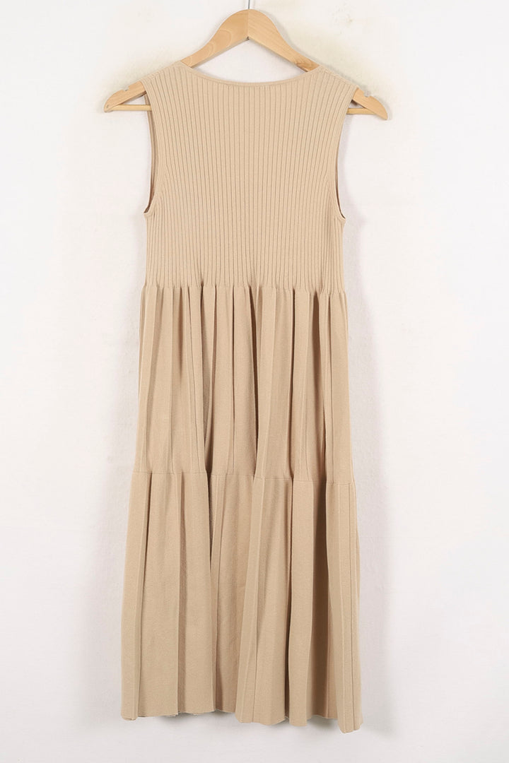 Robe Plissée Beige - Taille L/40 de la marque Max Mara | PARAD80699 - Vendu par Paradigme - Image 4