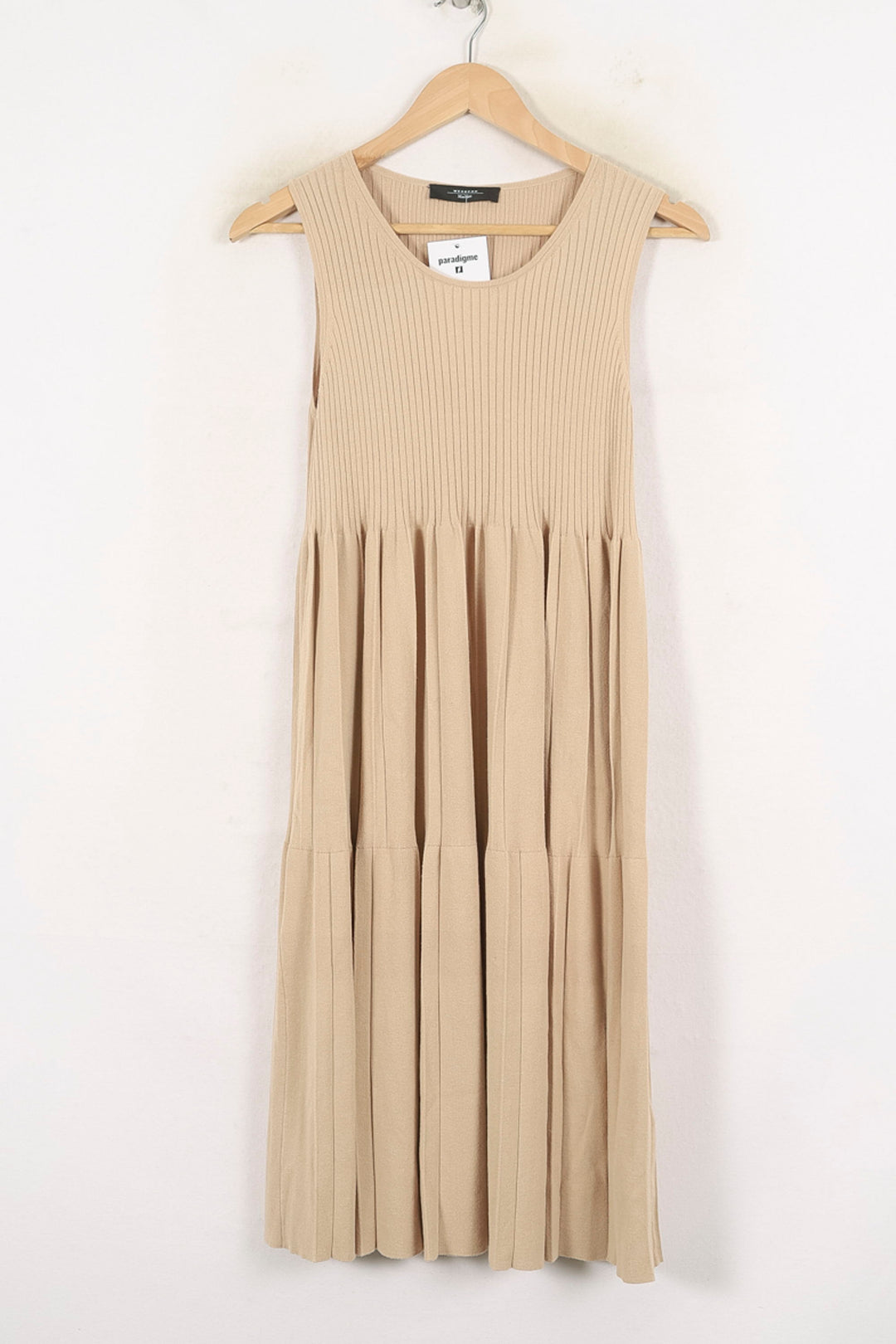 Robe Plissée Beige - Taille L/40 de la marque Max Mara | PARAD80699 - Vendu par Paradigme - Image 2