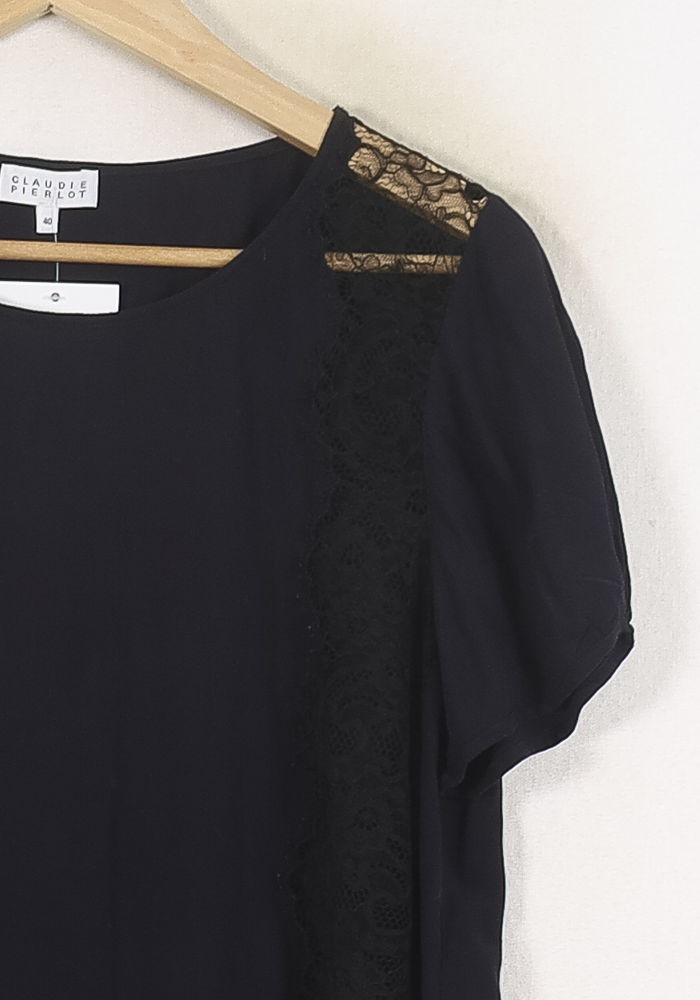 Blouse Noire - Taille L/40 de la marque Claudie Pierlot | PARAD80702 - Vendu par Paradigme - Image 3