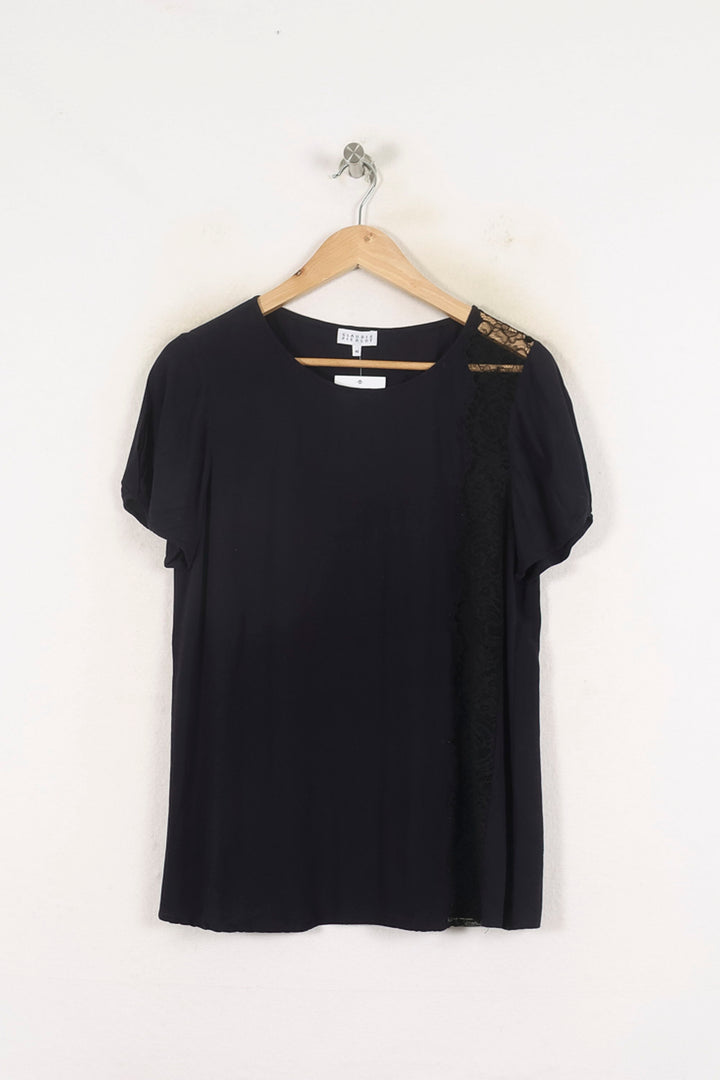 Blouse Noire - Taille L/40 de la marque Claudie Pierlot | PARAD80702 - Vendu par Paradigme - Image 2
