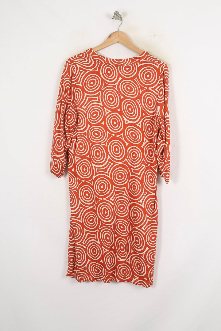Robe Courte Orange et Blanche - Taille L/40 de la marque La Fée Maraboutée | PARAD80712 - Vendu par Paradigme - Image 4