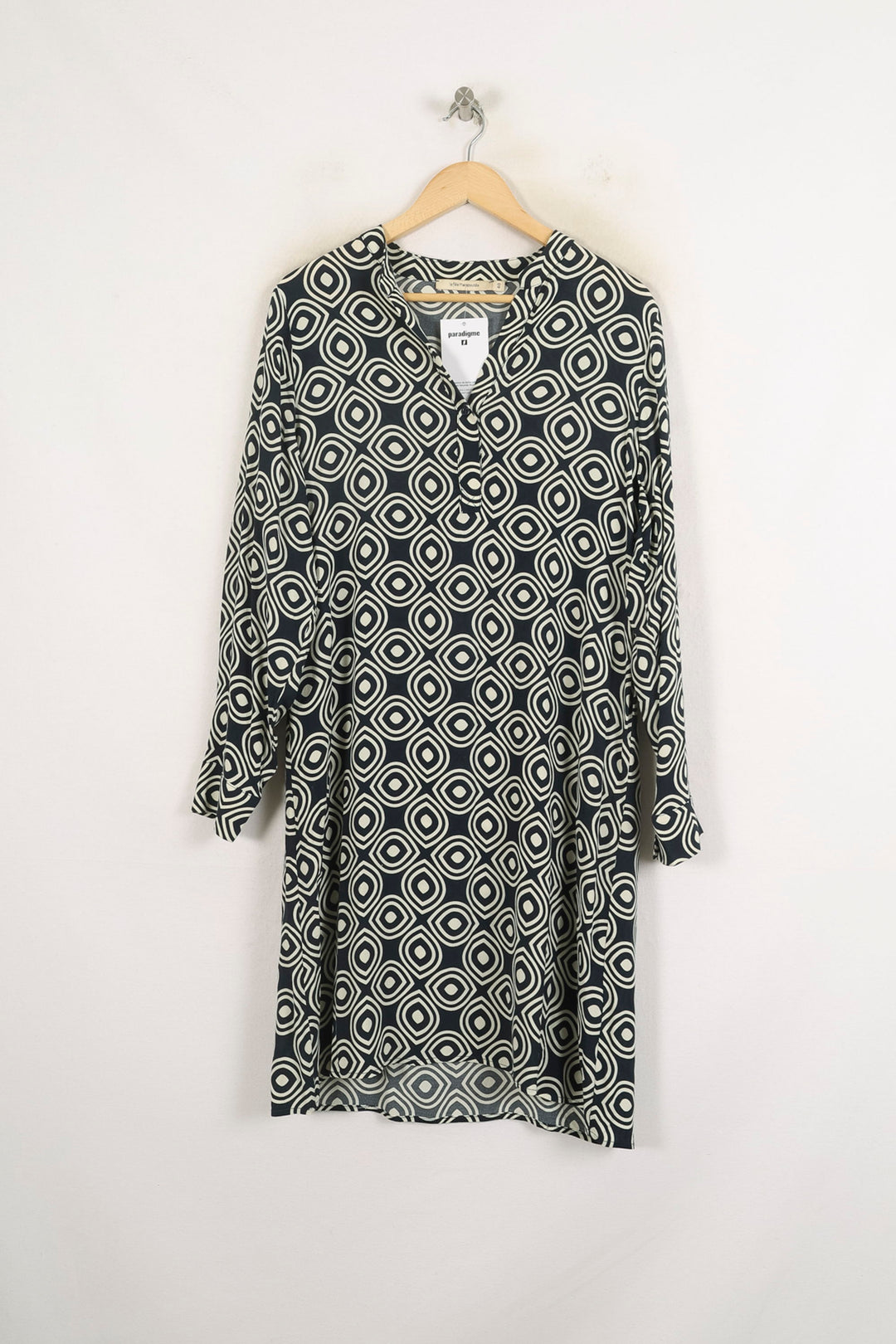 Robe Droite Bleue et Blanche - Taille L/40 de la marque La Fée Maraboutée | PARAD80719 - Vendu par Paradigme - Image 2