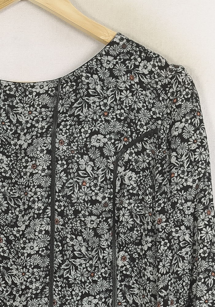 Robe Fleurie Noire - Taille L/40 de la marque I.Code | PARAD80725 - Vendu par Paradigme - Image 3