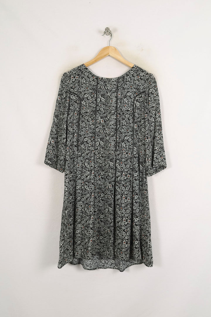 Robe Fleurie Noire - Taille L/40 de la marque I.Code | PARAD80725 - Vendu par Paradigme - Image 2