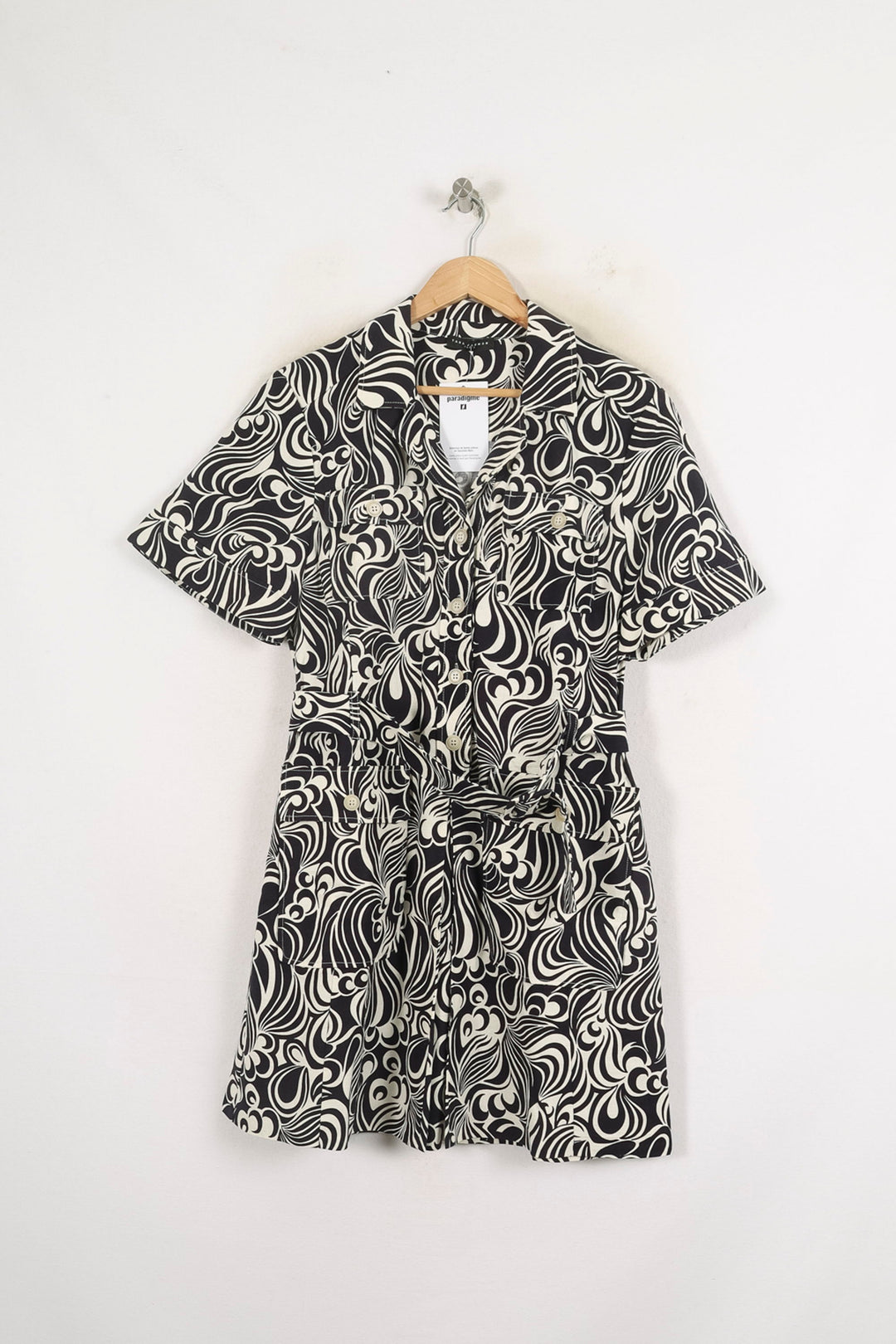 Robe Courte Noire et Blanche - Taille M/38 de la marque Tara Jarmon | PARAD80732 - Vendu par Paradigme - Image 2
