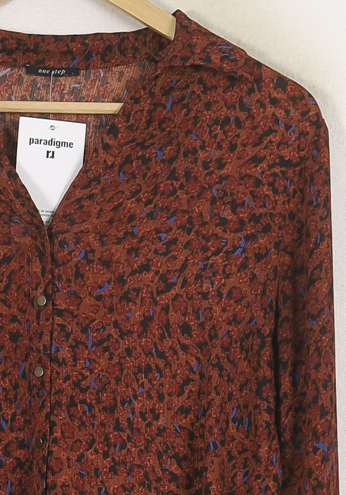 Blouse Marron et Bleu - Taille M/38 de la marque One Step | PARAD80737 - Vendu par Paradigme - Image 3