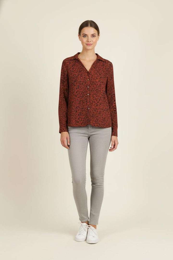 Blouse Marron et Bleu - Taille M/38 de la marque One Step | PARAD80737 - Vendu par Paradigme - Image 1