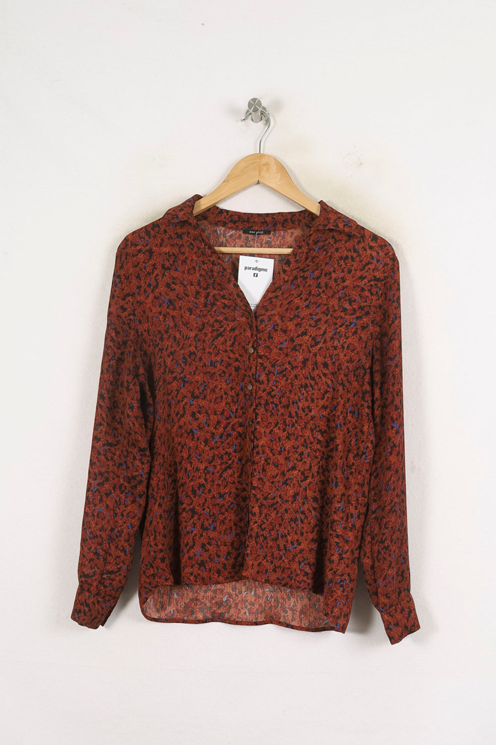 Blouse Marron et Bleu - Taille M/38 de la marque One Step | PARAD80737 - Vendu par Paradigme - Image 2