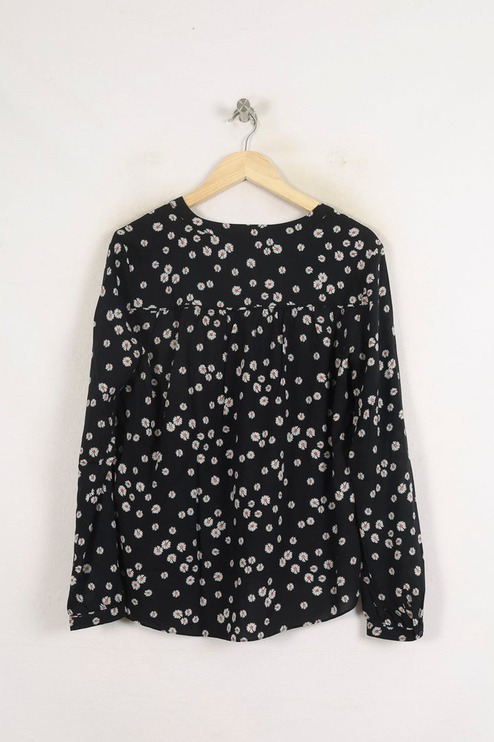 Blouse Noire à Fleurs Blanches - Taille M/38 de la marque ZAPA | PARAD80741 - Vendu par Paradigme - Image 4