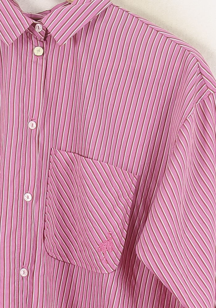 Chemise Rayée Rose et Blanche - Taille S/36 de la marque One Step | PARAD80747 - Vendu par Paradigme - Image 3