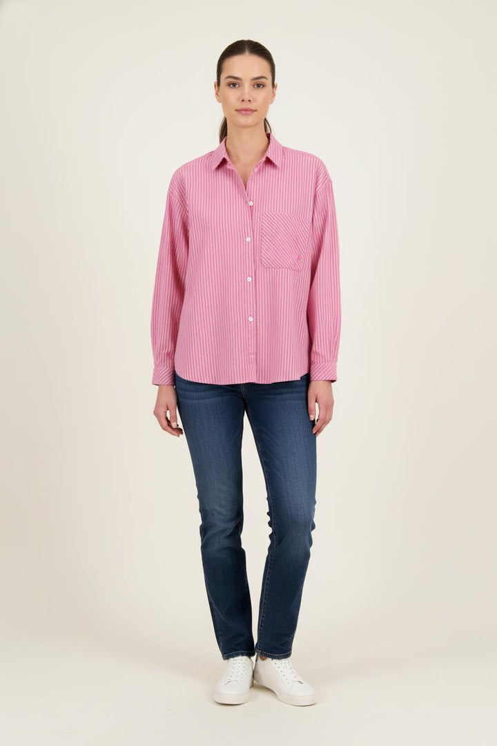 Chemise Rayée Rose et Blanche - Taille S/36 de la marque One Step | PARAD80747 - Vendu par Paradigme - Image 1