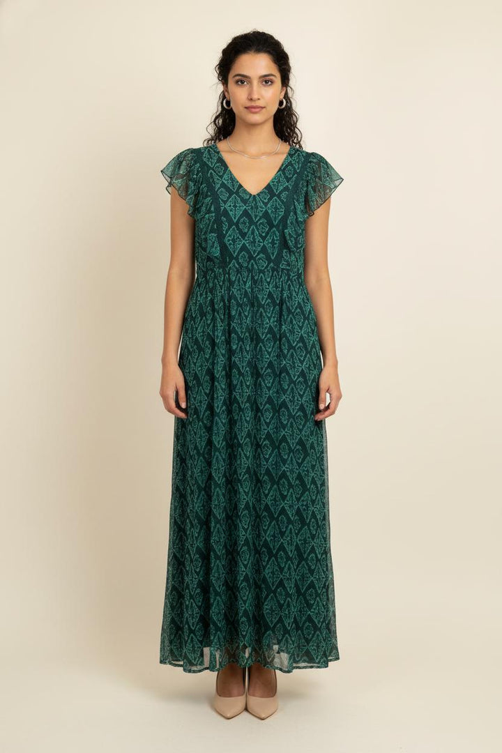 Robe Longue Verte - Taille M/38 de la marque La Fée Maraboutée | PARAD80749 - Vendu par Paradigme - Image 1