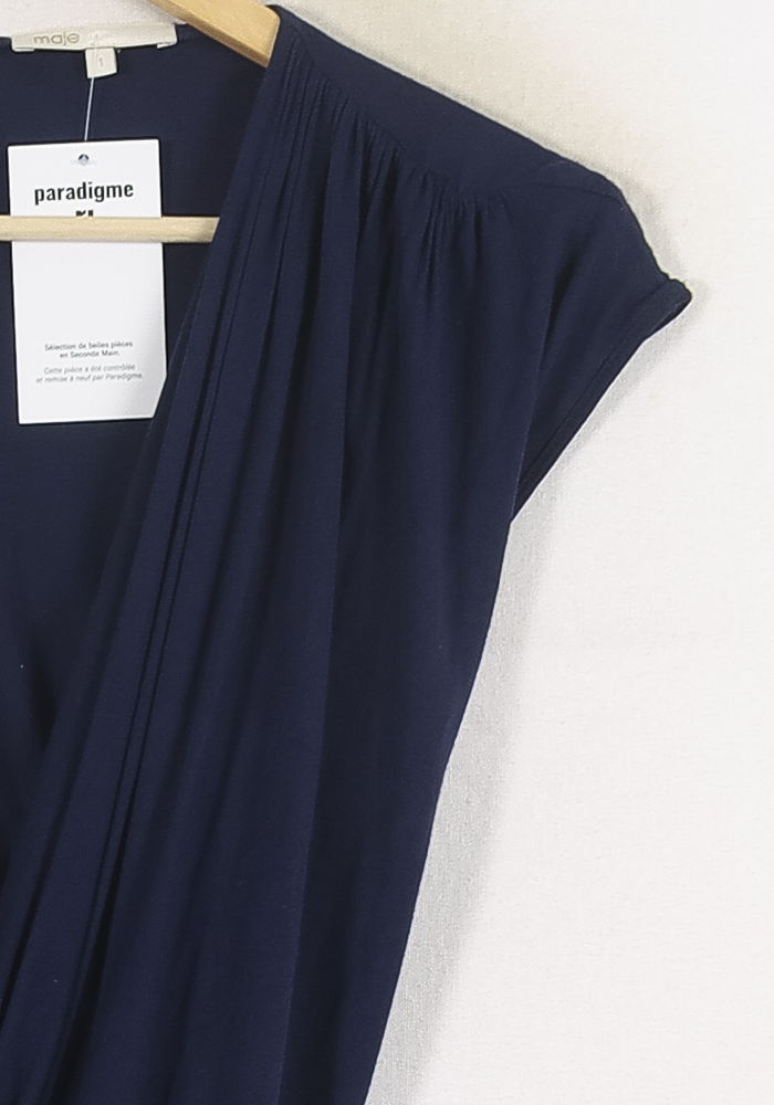 Robe Drapée Bleue - Taille S/36 de la marque Maje | PARAD80758 - Vendu par Paradigme - Image 3