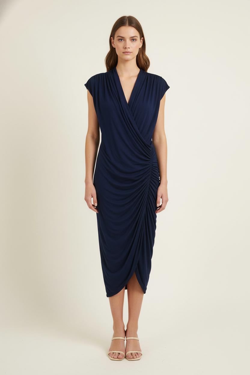 Robe Drapée Bleue - Taille S/36 de la marque Maje | PARAD80758 - Vendu par Paradigme - Image 1