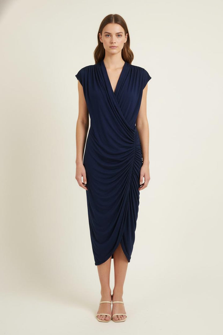 Robe Drapée Bleue - Taille S/36 de la marque Maje | PARAD80758 - Vendu par Paradigme - Image 1