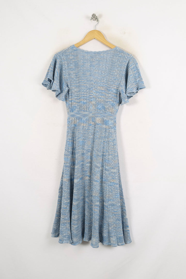 Robe Évasée Bleue - Taille M/38 de la marque Claudie Pierlot | PARAD80760 - Vendu par Paradigme - Image 4
