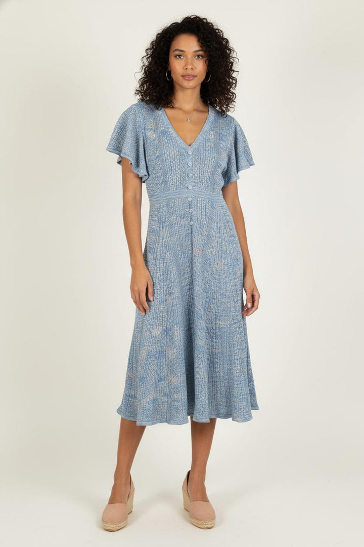 Robe Évasée Bleue - Taille M/38 de la marque Claudie Pierlot | PARAD80760 - Vendu par Paradigme - Image 1