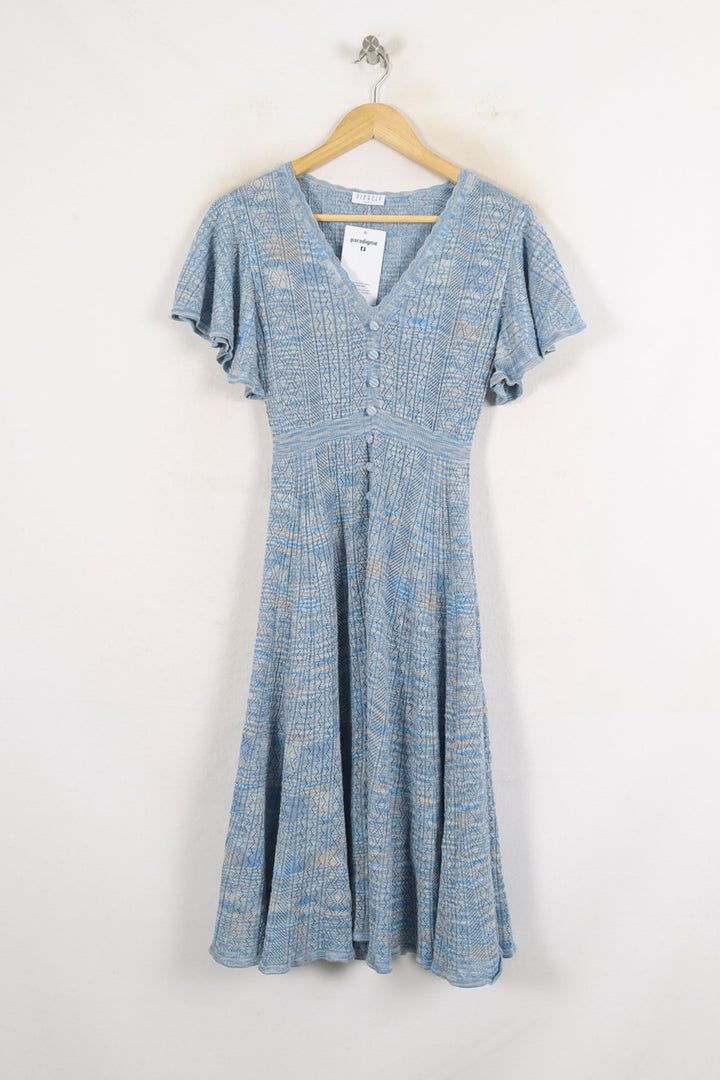 Robe Évasée Bleue - Taille M/38 de la marque Claudie Pierlot | PARAD80760 - Vendu par Paradigme - Image 2