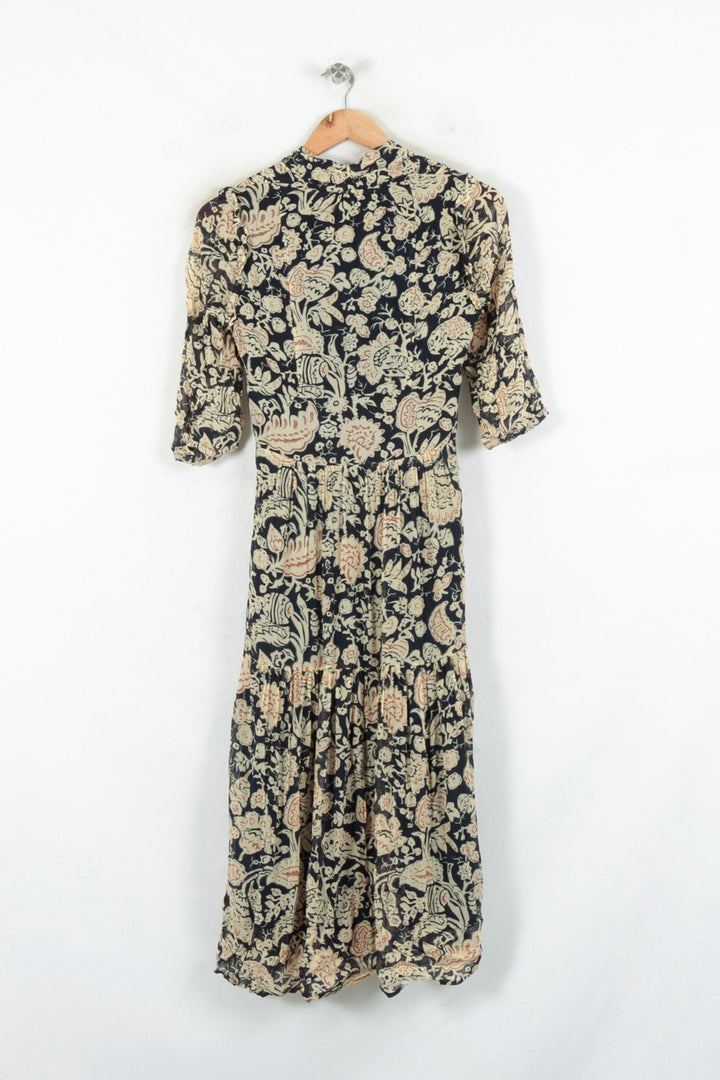 Robe Longue Noire et Beige - Taille XS/34 de la marque ba&sh | PARAD80786 - Vendu par Paradigme - Image 2