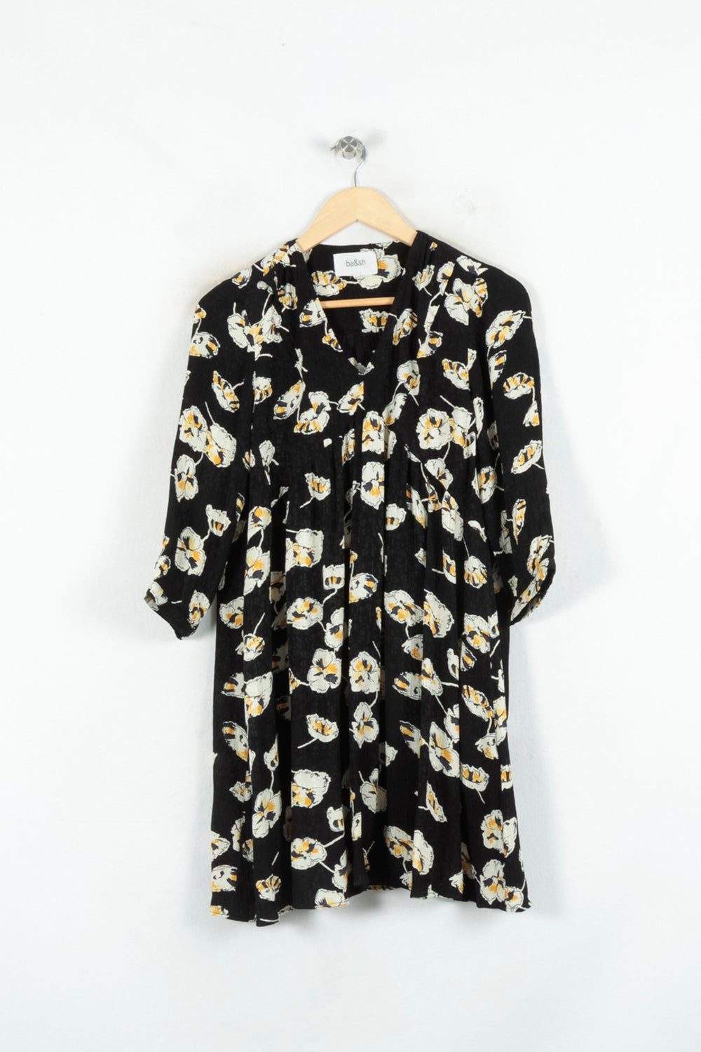 Robe Fleurie Noire et Blanche - Taille S/36 de la marque ba&sh | PARAD80798 - Vendu par Paradigme - Image 2