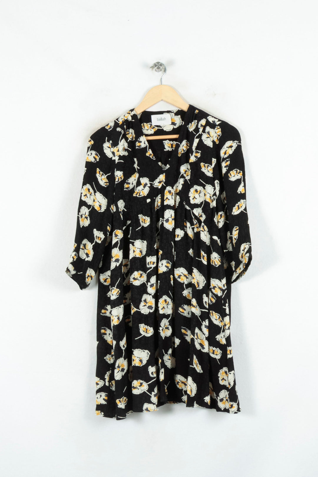 Robe Fleurie Noire et Blanche - Taille S/36 de la marque ba&sh | PARAD80798 - Vendu par Paradigme - Image 2