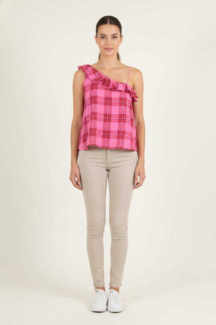 Top à Bretelle Rose et Rouge - Taille M/38 de la marque Tara Jarmon | PARAD80825 - Vendu par Paradigme - Image 1