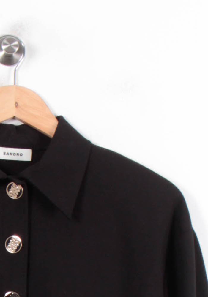 Robe Chemise Noire - Taille S/36 de la marque Sandro | PARAD80858 - Vendu par Paradigme - Image 3