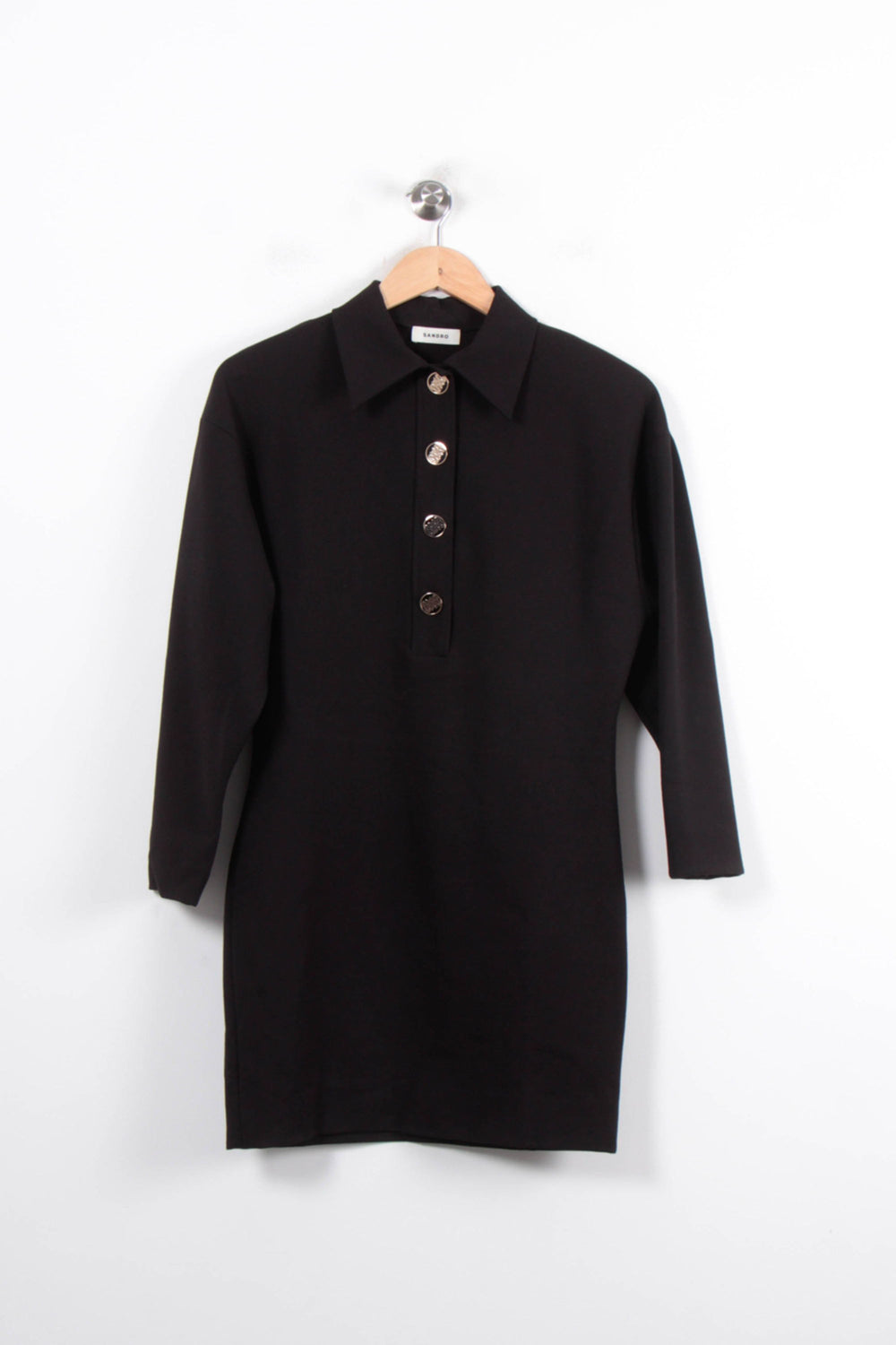 Robe Chemise Noire - Taille S/36 de la marque Sandro | PARAD80858 - Vendu par Paradigme - Image 2