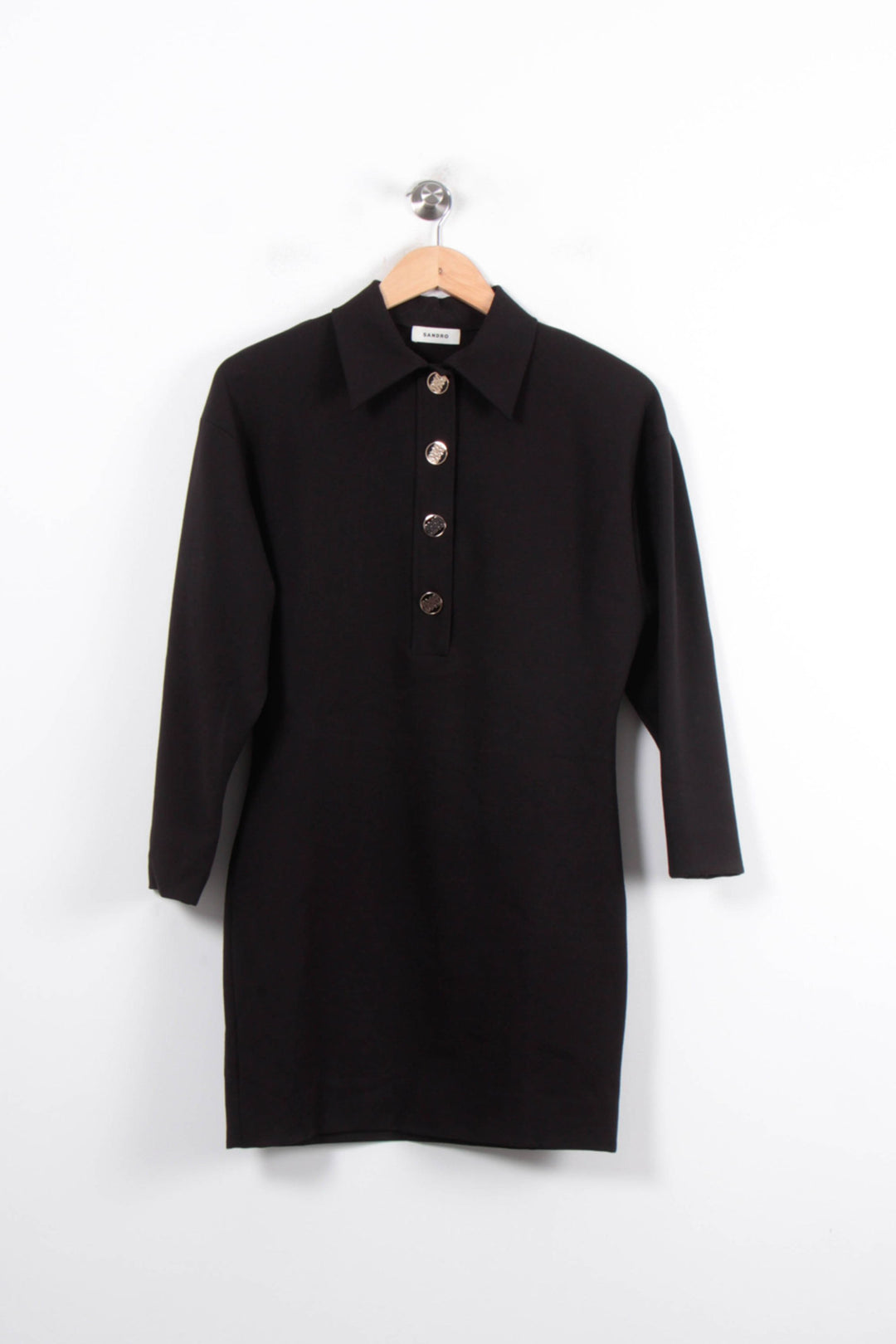 Robe Chemise Noire - Taille S/36 de la marque Sandro | PARAD80858 - Vendu par Paradigme - Image 2