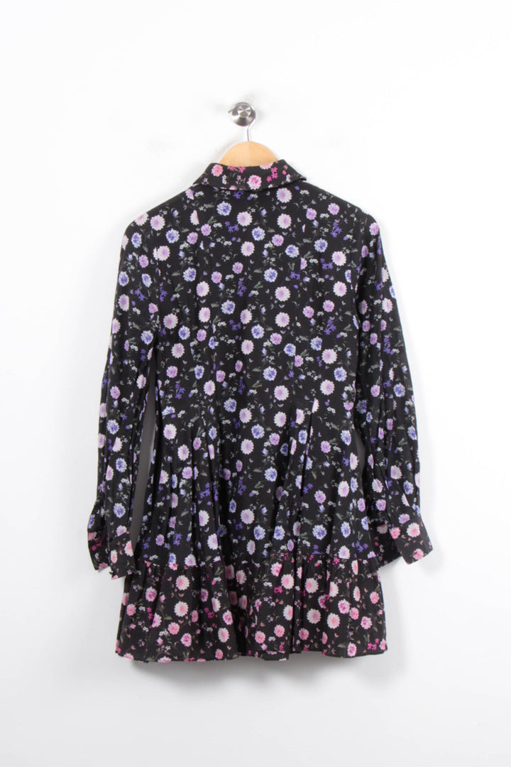 Robe Courte Noire et Fleurie - Taille XS/34 de la marque The Kooples | PARAD80860 - Vendu par Paradigme - Image 4