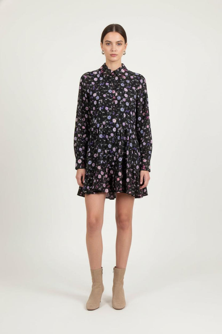 Robe Courte Noire et Fleurie - Taille XS/34 de la marque The Kooples | PARAD80860 - Vendu par Paradigme - Image 1