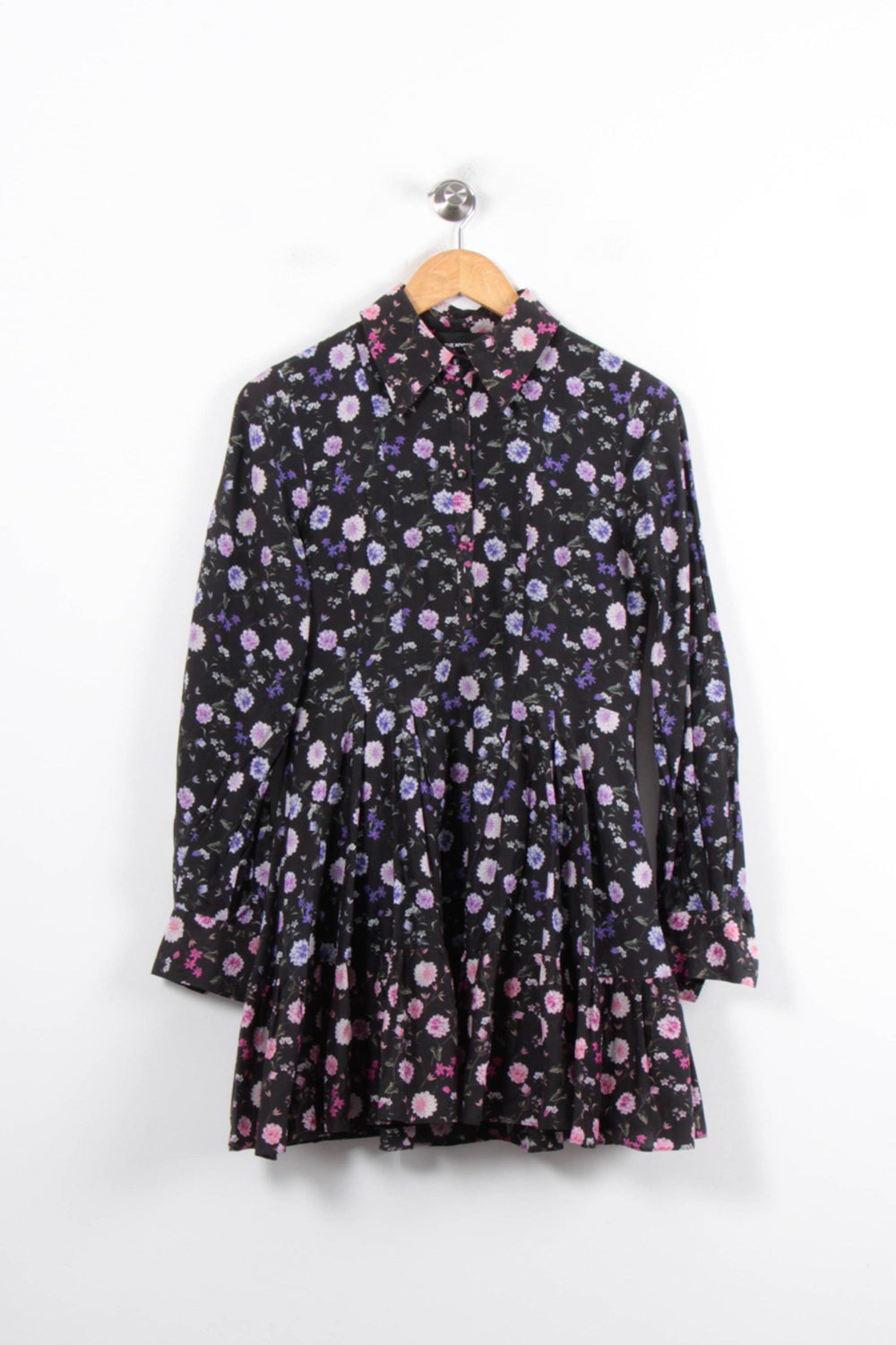 Robe Courte Noire et Fleurie - Taille XS/34 de la marque The Kooples | PARAD80860 - Vendu par Paradigme - Image 2