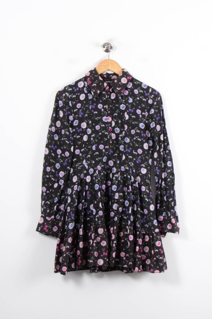 Robe Courte Noire et Fleurie - Taille XS/34 de la marque The Kooples | PARAD80860 - Vendu par Paradigme - Image 2