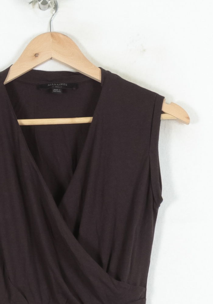 Robe Portefeuille Marron - Taille XS/34 de la marque All Saints | PARAD80869 - Vendu par Paradigme - Image 3