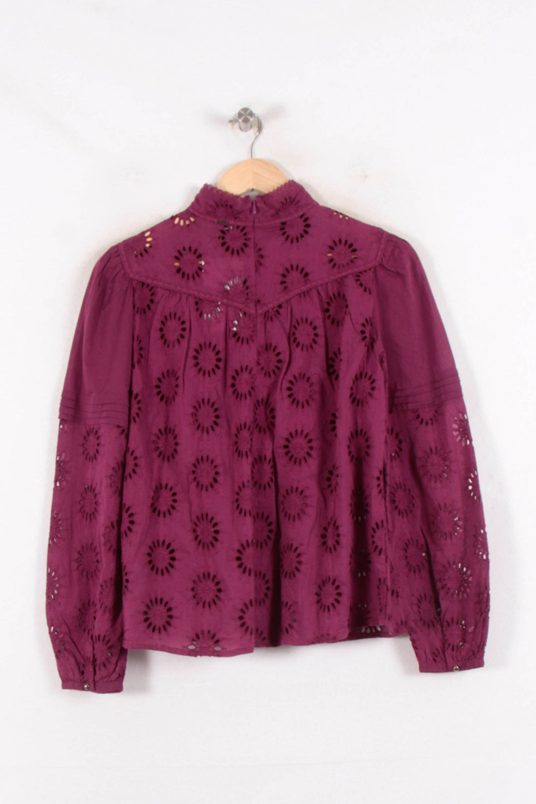 Blouse Brodée Bordeaux - Taille S/36 de la marque IKKS | PARAD80873 - Vendu par Paradigme - Image 4